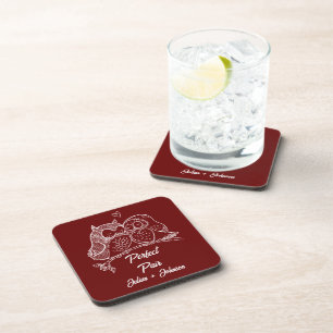 Custom perfect pair matching couple coaster