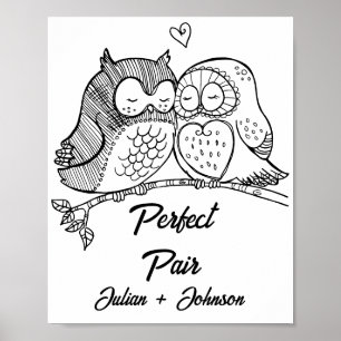 Custom perfect pair matching couple poster