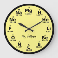 Custom Periodic Table Science Element Large Clock