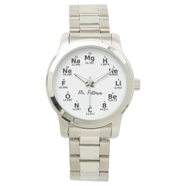 Custom Periodic Table Science Elements Watch (Front)
