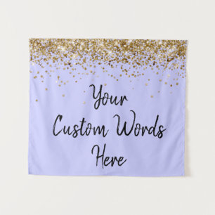 Custom Periwinkle Birthday Party Gold Photo Booth Tapestry