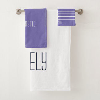 Custom Periwinkle Family  Bath Towel Set