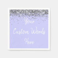 Custom Periwinkle Purple and Silver Birthday Party