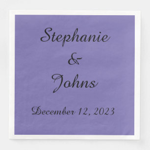 Custom Periwinkle Violet Wedding Bride Groom 2023 Napkin