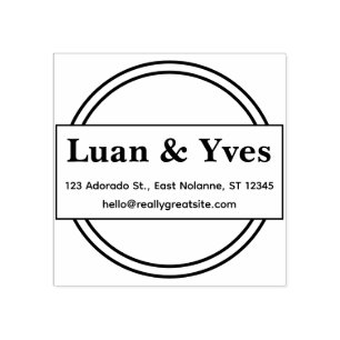 Custom Personal Address Stamp  Minimal Round Style