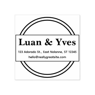 Custom Personal Address Stamp Minimal Round Style