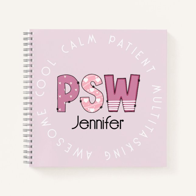 Custom Personal Support Worker  Spiral Notebook (Front)