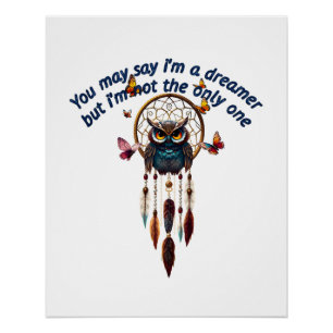 Custom Personalise Boho Owl Beautiful Hippie Poster
