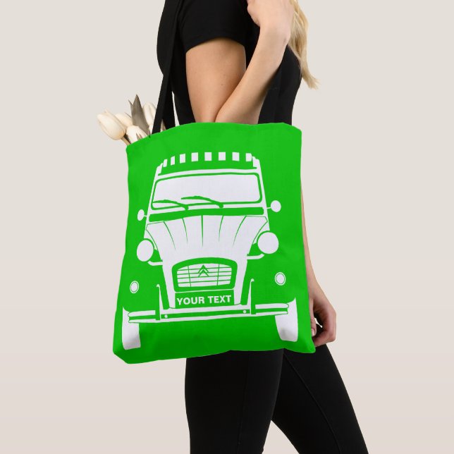 Custom Personalise Citroen Dolly 2CV tote bag (Close Up)