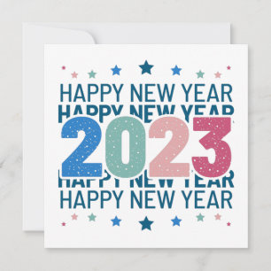 Custom Personalise Colourful Happy New Year 2023 Save The Date