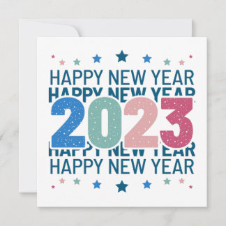 Custom Personalise Colourful Happy New Year 2023 Save The Date