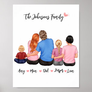 Custom Personalise Family Portrait Poster