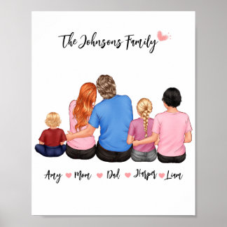 Custom Personalise Family Portrait Poster