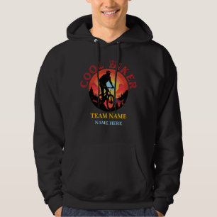 Custom Personalise Name Cool Biker Biking Team Hoodie