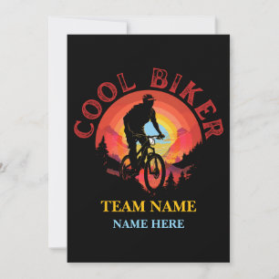 Custom Personalise Name Cool Biker Biking Team Invitation