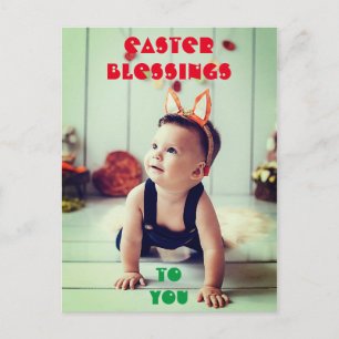 Custom Personalise Name EASTER BLESSINGS Greetings Postcard