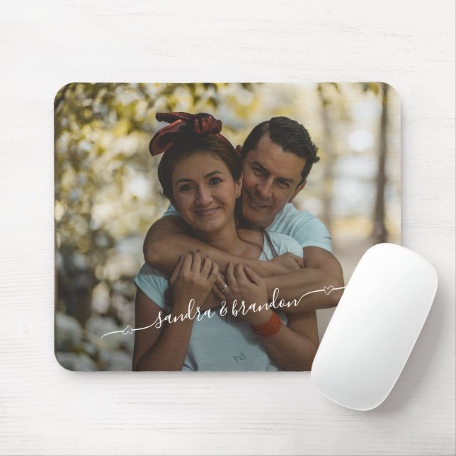 Custom Personalise Photo And Names Design Mouse Pad (With Mouse)