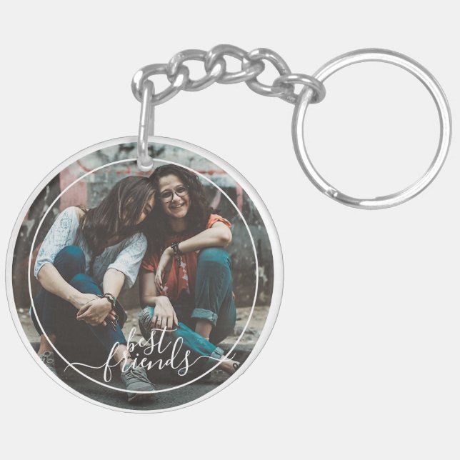 Custom Personalise Photo Best Friends Ever Key Ring (Back Left)