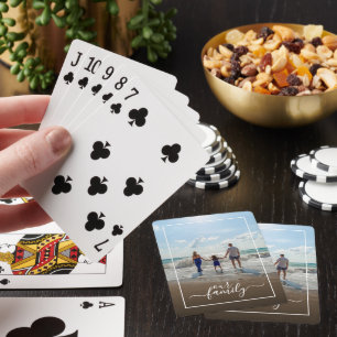 Custom Personalise Photo Template Our Family Text Playing Cards