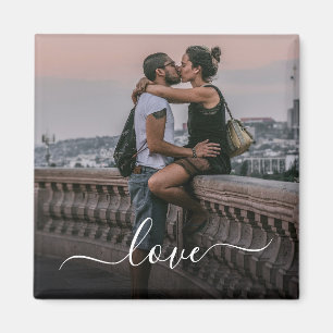 Custom Personalise Photo Template with Love Text Magnet