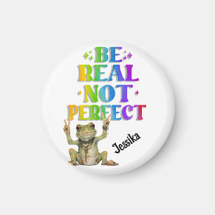 Custom Personalise Positive boho frog Hippie Magnet