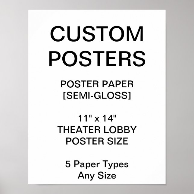 Custom Personalised 11"x14" Semi-Gloss Poster (Front)