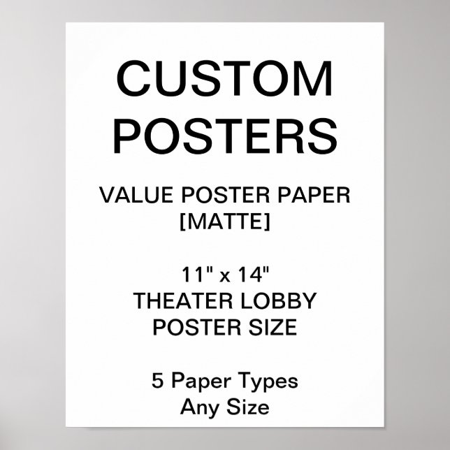 Custom Personalised 11"x14" Value Matte Poster (Front)