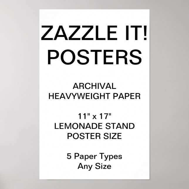 Custom Personalised 11"x17" Archical Paper Poster (Front)