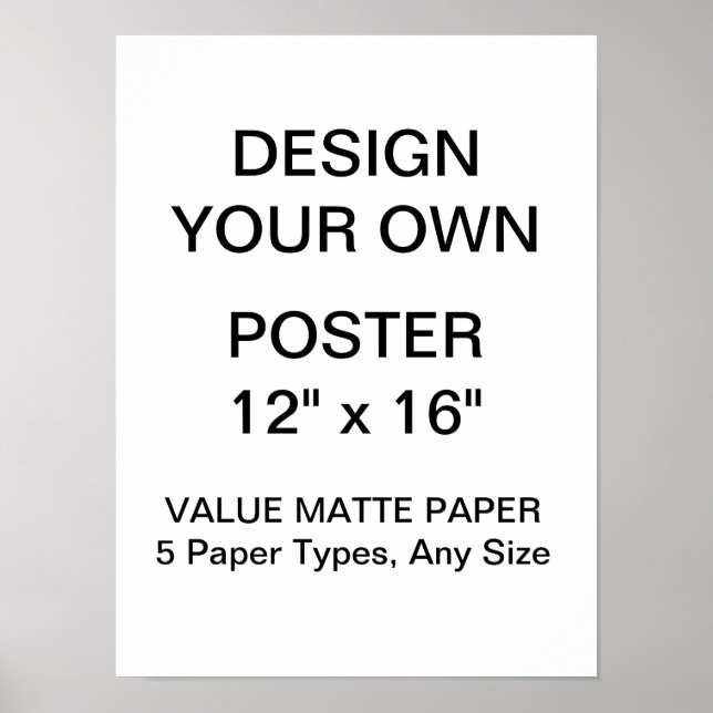 Custom Personalised 12" x 16" Value Matte Poster (Front)