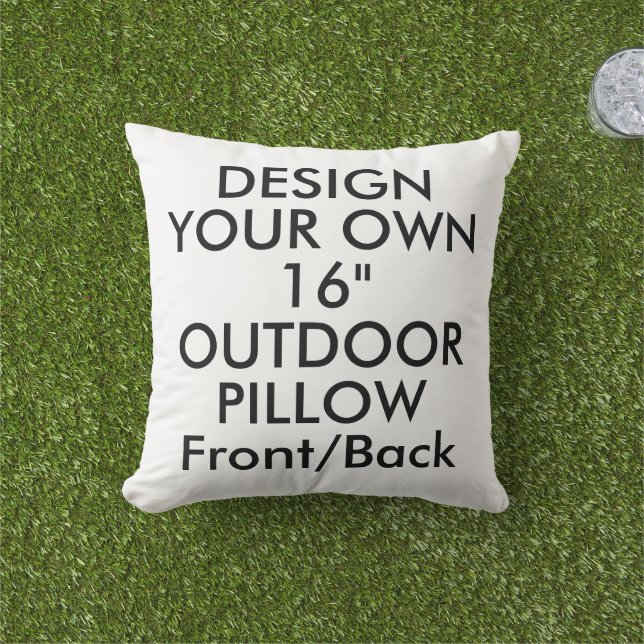 Custom Personalised 16" Poly OUTDOOR Throw Pillow (Grass)