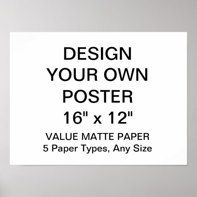 Custom Personalised 16" x 12" Value Matte Poster (Front)