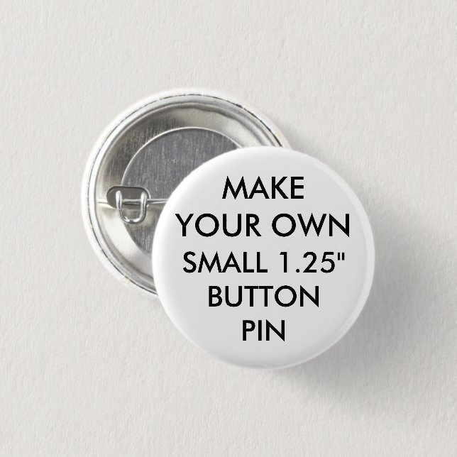 Custom Personalised 1.25"" Small Button Pin Badge (Front & Back)