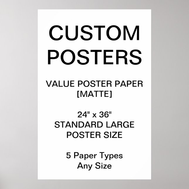 Custom Personalised 24"x36" Value Matte Poster (Front)