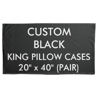 Custom Personalised 2 Black King Size Pillow Cases