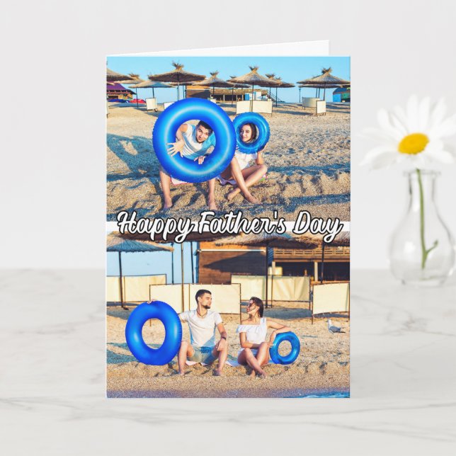 Custom Personalised 2-photos Template Father's Day (Small Plant)