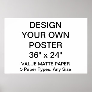 Custom Personalised 36" x 24" Value Matte Poster
