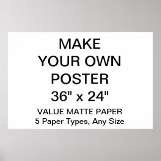 Custom Personalised 36" x 24" Value Matte Poster