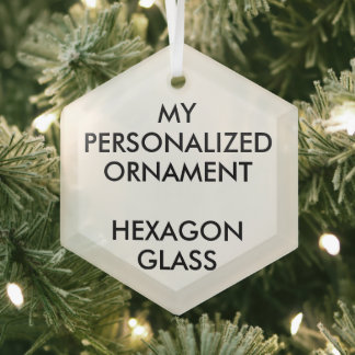 Custom Personalised 3" HEXAGON GLASS ORNAMENT