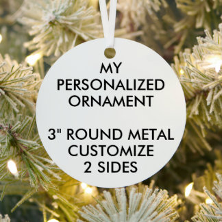 Custom Personalised 3" ROUND METAL ORNAMENT