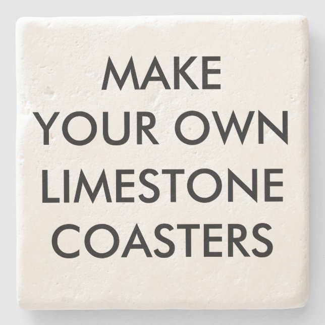 Custom Personalised 4" Limestone Stone Coaster (Front)