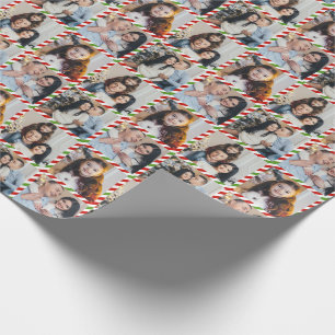 Custom Personalised 4 Photos Collage Christmas Wrapping Paper
