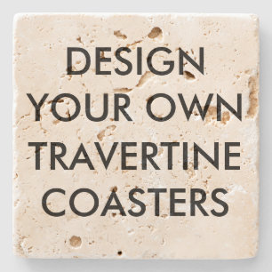 Custom Personalised 4" Travertine Stone Coaster