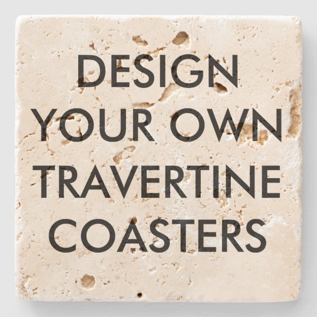 Custom Personalised 4" Travertine Stone Coaster (Front)