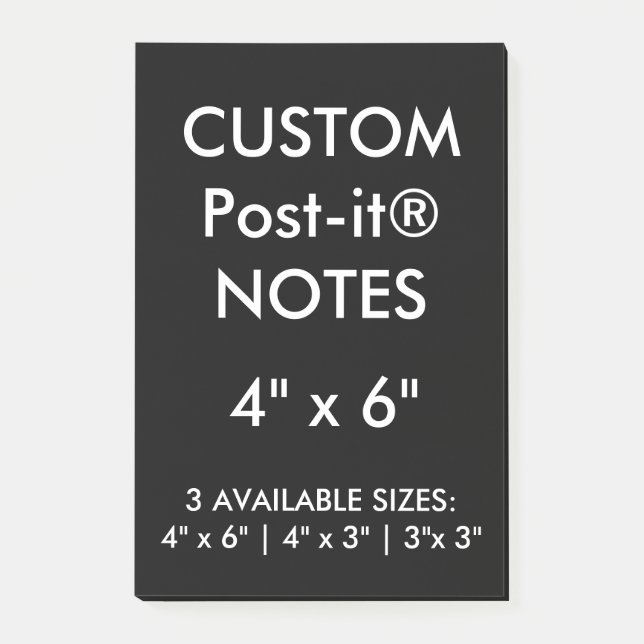 Custom Personalised 4" x 6" Post-it® Notes Blank (Front)