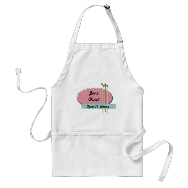 Custom Personalised 50s Retro Style Diner Aprons (Front)