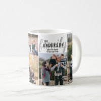 Custom Personalised 5 Photo Collage Family Quote