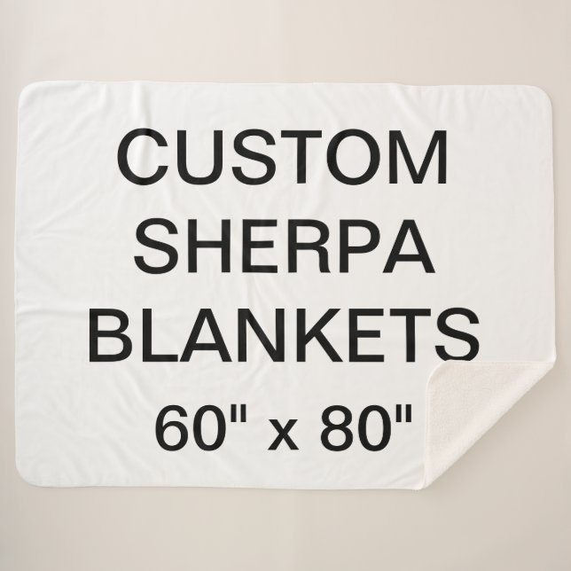 Custom Personalised 60" x 80" Sherpa Blanket Blank (Front (Horizontal))