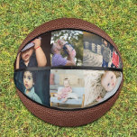 Custom Personalised 6 Photo Mini Basketball<br><div class="desc">Custom Personalised Photo basketball from Ricaso - add your own six photos to this unique gift idea</div>