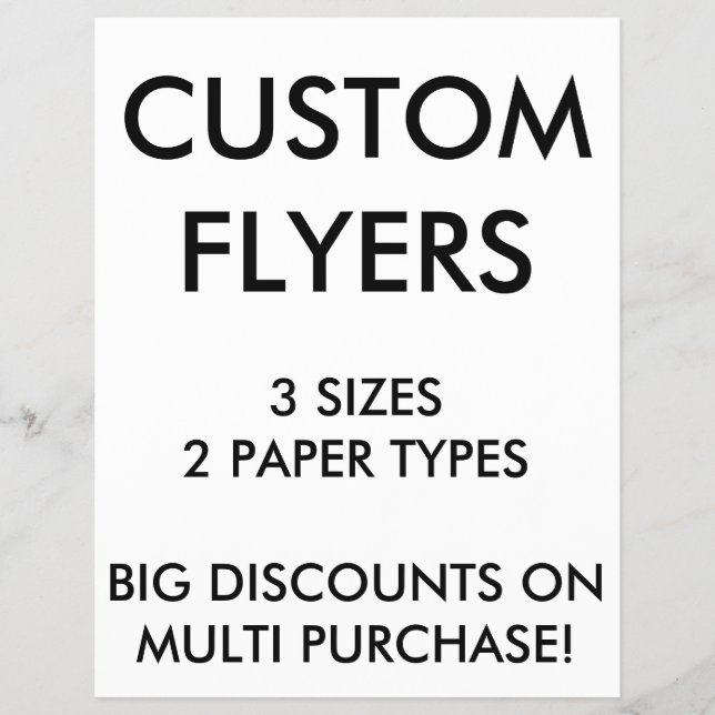 Custom Personalised 8.5"x11" Flyers Blank Template (Front)