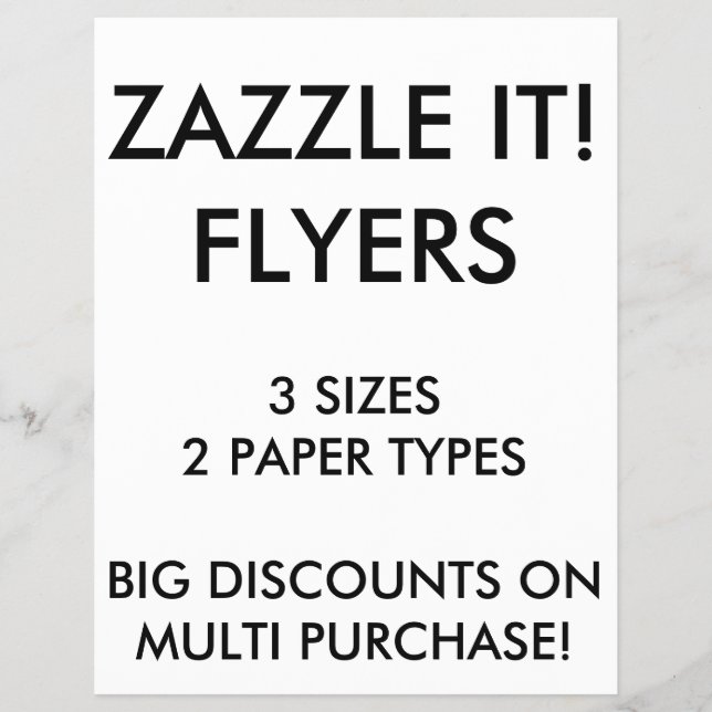 Custom Personalised 8.5"x11" Flyers Blank Template (Front)